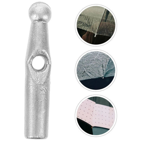Handy Dandy 10 Piece Umbrella Tail Beads Kit For Foldable Repair And Sturdy Plastic Rib End Caps close-up of silver plastic cap