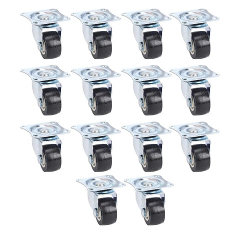 Chiyyak 14 Pieces Furniture Casters, 360 Degree Rotation, 1 Inch Swivel Caster Wheel for Table Cabinet Workbench, black wheels
