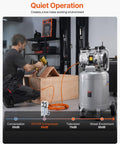 13 Gallon Air Compressor With 2 HP Motor And Oil Free Tank, Ultra Quiet 66dB Operation used by man in workshop for woodworking