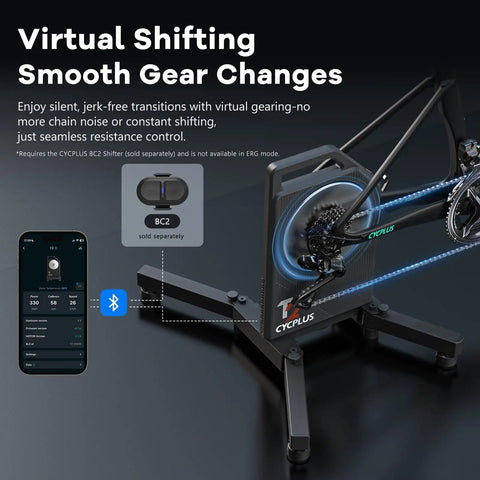 T2 Smart Bike Trainer With 2200W Brushless Motor 20 Percent Gradient Simulation Dual BLE And ANT Plus Connectivity setup