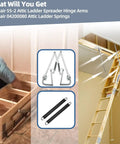 Attic Ladder Hinge Arms With Springs Replacement Kit For Werner Mk5 WU2210 W2208 W2210 Ladders After 2010 Easy Install