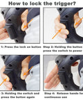 Instructions on locking the trigger of a 13A Single Paddle Concrete Mortar Mixer With 5 Eighth Inch Keyed Chuck Soft Start And Constant Speed