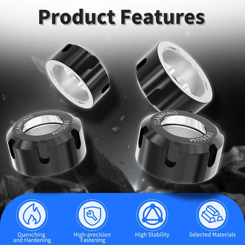 ER25 UM M32 Thread Collet Nut With Spring Clamping Nut For CNC Milling Lathe Engraving Tools, durable cast steel
