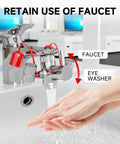 Faucet Mounted Eyewash Kit Emergency Eyewash Station With Adjustable Aerated Flow And ANSI Standard Compliance in use.