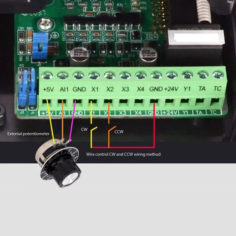 Heavy Duty 7.5KW VFD 3 Phase Input 3 Phase Output 0 To 400 Hz Controller With Vector Control Inverter For CNC Machines And Motor Speed Regulation Beefed Up Intelligent Motherboard Full SMD Design wiring terminal with external potentiometer