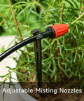 Water Saving Drip Irrigation Sprayers And Drippers Adjustable Atomizing Nozzles One Quarter Inch Emitters in use