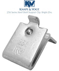 Close-up of 24 Piece Zinc Shelf Support Clips for 233 and 255 Standards, Pilaster for Built In Shelving, silver finish.