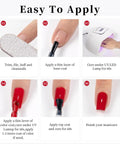 Step-by-step guide applying Navy Blue Gel Nail Polish Soak Off 0.5 Fl Oz UV LED Safe For Sensitive Skin HEMA Free TPO Free Non Toxic
