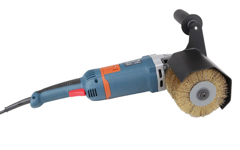 Heavy Duty Synthetic Fiber Abrasive Brush Drum For Grinding Machines Rust Removal Satin Finish On Unpainted Metals Flat Metal And Wood Surfaces Wire Drawing Attachment 120x100mm