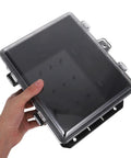 Outdoor Waterproof Electrical Junction Box Enclosure With Cover Plastic Weatherproof Housing For Residential No Fuss Commercial And Industrial Use Spacious Interior And Easy Install Rugged Durable Box For Safe Quick Wiring, black plastic