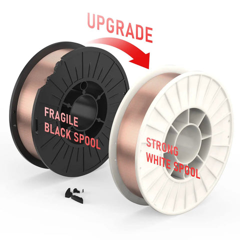 ER70S-6 MIG Welding Wire.030 In 10 Lb Solid Carbon Steel On A Durable ABS Plastic Spool upgrade from black to white spool
