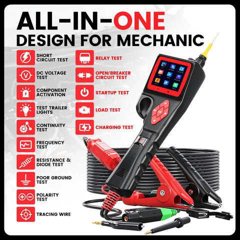 Pro Grade Power Circuit Probe Kit For Cars With Oscilloscope Mode 9 To 30V Range Automotive Circuit Tester including multimeter