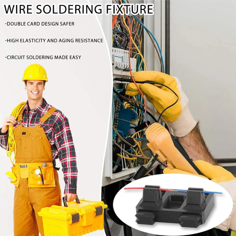 2 Pack Electric Wire Welding Fixture And Soldering Clamp For MIG TIG And Spot Welding, Precise Wire Holding Lead For Automotive Repair, Portable Weld Electrode Holder Accessories, Black shown in use for precise wire holding.
