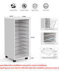 Rolling Storage Cart With 10 Large Clear Drawers, Mobile Makeup And Craft Organizer On Wheels, Versatile Utility Cabinet