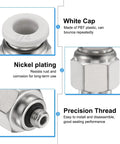 Components of Push To Connect Fittings 1 Quarter Inch Tube OD To 10-32 UNF Male Straight Union Copper Quick Connect Pneumatic Fittings