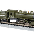 USRA 0-6-0 Switcher Locomotive with Die Cast Chassis, Metal Handrails, Skew Wound Motor, Tender Electrical Pickup, Traction Tires, N Scale Baldwin No. 26 Model on Track