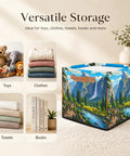 Slick 13 Inch Foldable Cube Storage Bins For Closets And Shelves Easy Clean Waterproof Bin with Reinforced Handles for toys and clothing.