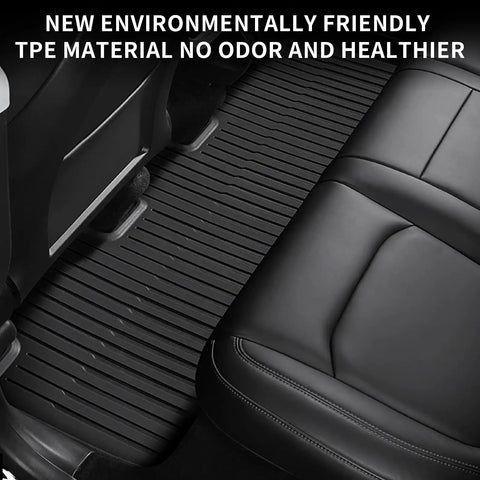 Custom Molded TPE Floor Mats For Tesla Model Y Juniper 2025 And Newer Custom Fit front liner in cabin, waterproof and anti-slip.