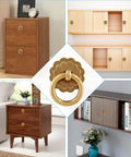 Four Pack Bronze Metal Ring Pull Handles for Cabinets and Drawers 1.2 Inch Diameter Circle Cabinet Knobs used on various furniture