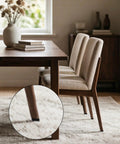 Soft Rubber Chair Feet 30x30mm Anti Slip Pads For Hardwood Floors on chair leg in dining room.