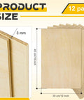 Juexica 12-pack basswood craft sheets, 12 x 18 in, 3 mm thick, stacked for arts and crafts