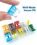 Snag This Straight Shooting 60 Piece Automotive Blade Fuse Kit With Sturdy Puller Tool For Cars Rv Trucks Motorcycles Heavy Duty 12V 24V Assortment That Knocks Out Shorts Quick No Sweat with various colored fuses.