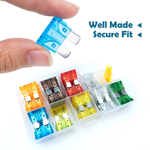 Snag This Straight Shooting 60 Piece Automotive Blade Fuse Kit With Sturdy Puller Tool For Cars Rv Trucks Motorcycles Heavy Duty 12V 24V Assortment That Knocks Out Shorts Quick No Sweat with various colored fuses.