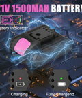 21V battery with indicators for the 20V Cordless Drill Kit With 2 Batteries, Charger, 3/8 Inch Keyless Chuck, DIY projects