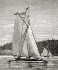 Historic Ice Yacht Race Poster Print Featuring A Modern Ice Yacht On The Hudson River In America, Vintage 1892 Geographical Scene