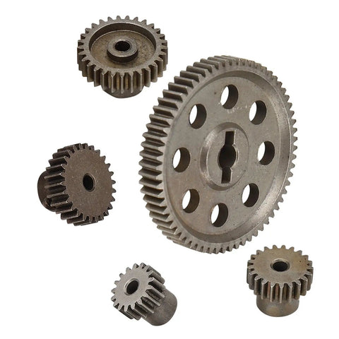 TT02 Differential Metal Spur Gear Set with 64T Main Gear and 17T, 21T, 26T, 29T Pinions for 1/10 Scale RC Cars and Trucks