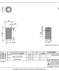 Engineering diagram of Premium Titanium Set Screw 1/4-20 UNC 1/2 Inch Socket Drive With Cup Point Grade 5 Ti 6Al 4V Pack Of 10