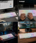 Premium Wired Mechanical Gaming Keyboard With Solid Aluminum Top Plate And Responsive Full Layout Design Built For Gamers Who Want A Tight Desktop Setup That Actually Slaps in office work and gaming settings.