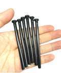 Hand holding Six Pack 4 Inch Interior Door Hinge Pins For Replacement Doors With Oil Rubbed Bronze Finish And Black Color Option Includes Screws Easy Install Durable Steel Pins For Smooth Quiet Door Closing By ZDingTech