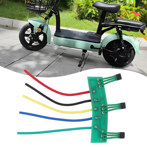Four Pack Hall Sensor Pcb Board 41F Nifty Swap For Brushless Hub Motors featuring green circuit with color-coded wires for e bikes.