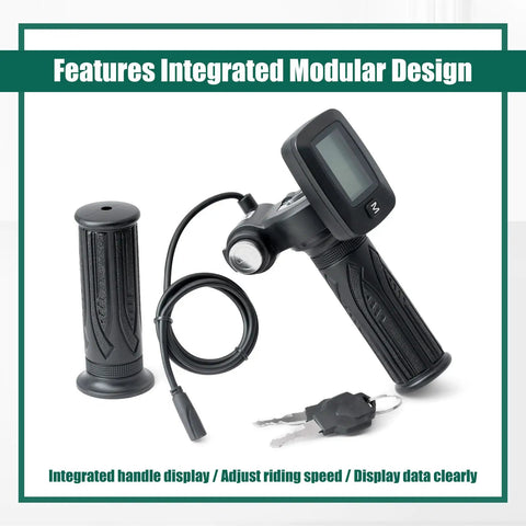 Upgraded 48V Ebike Speedometer Throttle With M Key Integrated Display For Soleil 01 Electric Dirt Bike Replacement
