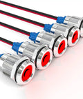 Low Power Red LED Indicator Light for Panel Mount Energy Saving 12V 24V 110V AC and DC 20mA Flush Mount Panel Light 12mm Hole Size