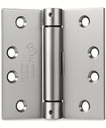 Built Tough Heavy Duty Satin Steel Door Hinges 4.5 Inch Self Closing Adjustable Spring Hardware Commercial Grade visible details