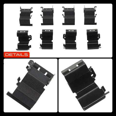 Top Notch A-Premium Front Or Rear Disc Brake Hardware Kit Totally Fits Ford F250 F350 F450 Super Duty And Ram 2500 3500 For Smooth Stopping Power, black steel snap springs