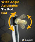 Steering Drag Link For Riding Lawn Mowers Adjustable Tie Rod End, steel rod with threaded joint and angle arrows