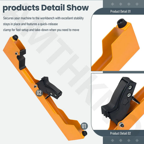 Heavy Duty Miter Saw Mounting Brackets With Lever Release Clips For DW723, DWX723, DWX724, DWX725 And N087371 Stands