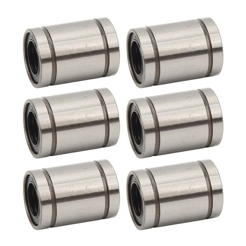 Low Friction Linear Bearing Kit 10 Pack For 3D Printers CNC Robots And Automation Projects With Alloy Steel 0.51 Inch ID Quiet Smooth Motion And High Precision For Consistent Print Quality, six bearings