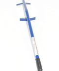 Heavy Duty Steel Manual Drum Upender With Long 41 Inch Handle, blue handle, solid steel construction for tipping barrels.