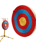Backyard Archery Target For Adults And Youth, Easy Arrow Removal And Durable Straw Target For Outdoor Practice, Red Target With Clear Ring Print