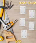 Flat Brackets Set, Stainless Steel Silver 30 Pieces for Wood Furniture next to tools on wooden surface