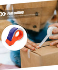 Doitool 3 Pack Nonslip Tape Cutting Machines For Food Bags Reusable Carton Sealers easy to use, 6cm tape cutter on cardboard.