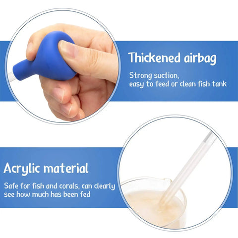 Axolotl Aquarium Feeding Kit With Coral Feeder Tube And Straight And Curved Tweezers, Stainless Steel Tools For Easy Feeding And No-Fuss Tank Cleanup, 3 Piece Set, acrylic feeder tube with airbag