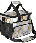 Insulated Picnic Backpack With Marble Gloss Finish, Spacious Lunch Tote Bag for work, beach, camp, or day trips, front view