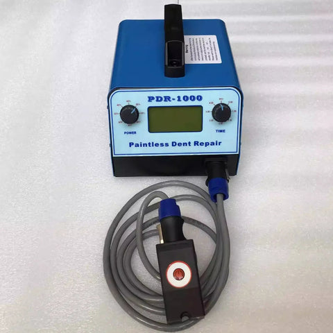 1000W Induction PDR Heater Dent Repair Kit With Digital Display For Paintless Dent Removal Car Dents Door Dings And Creases Hotbox Style Blue For Auto Body Dents Quick Repair in blue with digital controls and cables