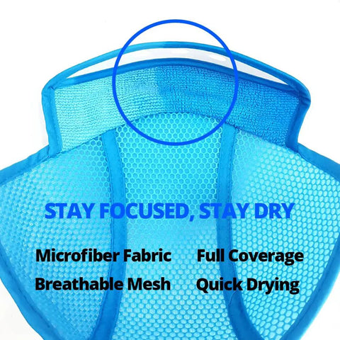 Hard Hat Sweatband Liner With Breathable Air Mesh Cooling Top Pad showing microfiber fabric and mesh design