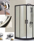 8 Piece Shower Door Rollers Set With 25mm Sliding Door Wheels For Curved Glass Doors 4 To 6mm Thick Upper And Lower Runners